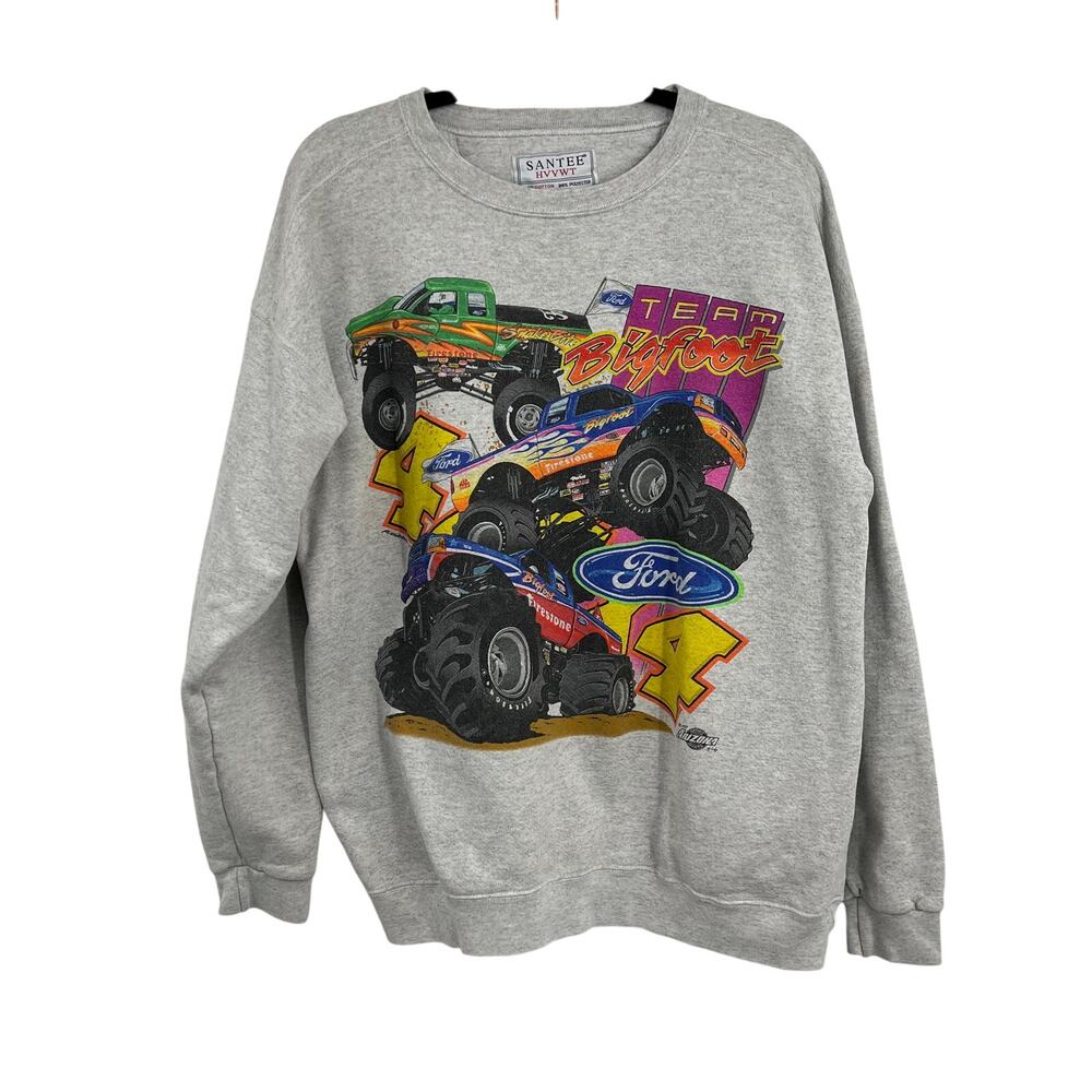 Vintage Ford Team Bigfoot Monster Truck Crewneck Sweatshirt '07 Men's XL Rare